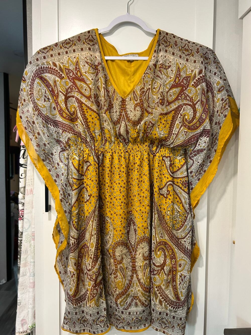 Speed Control Dress Festival Flowy Romantic SZ 1X Chiffon Orange Paisley Boho